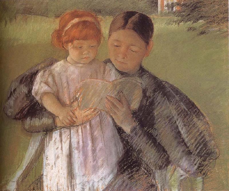 Mary Cassatt Betweenmaid reading for little girl